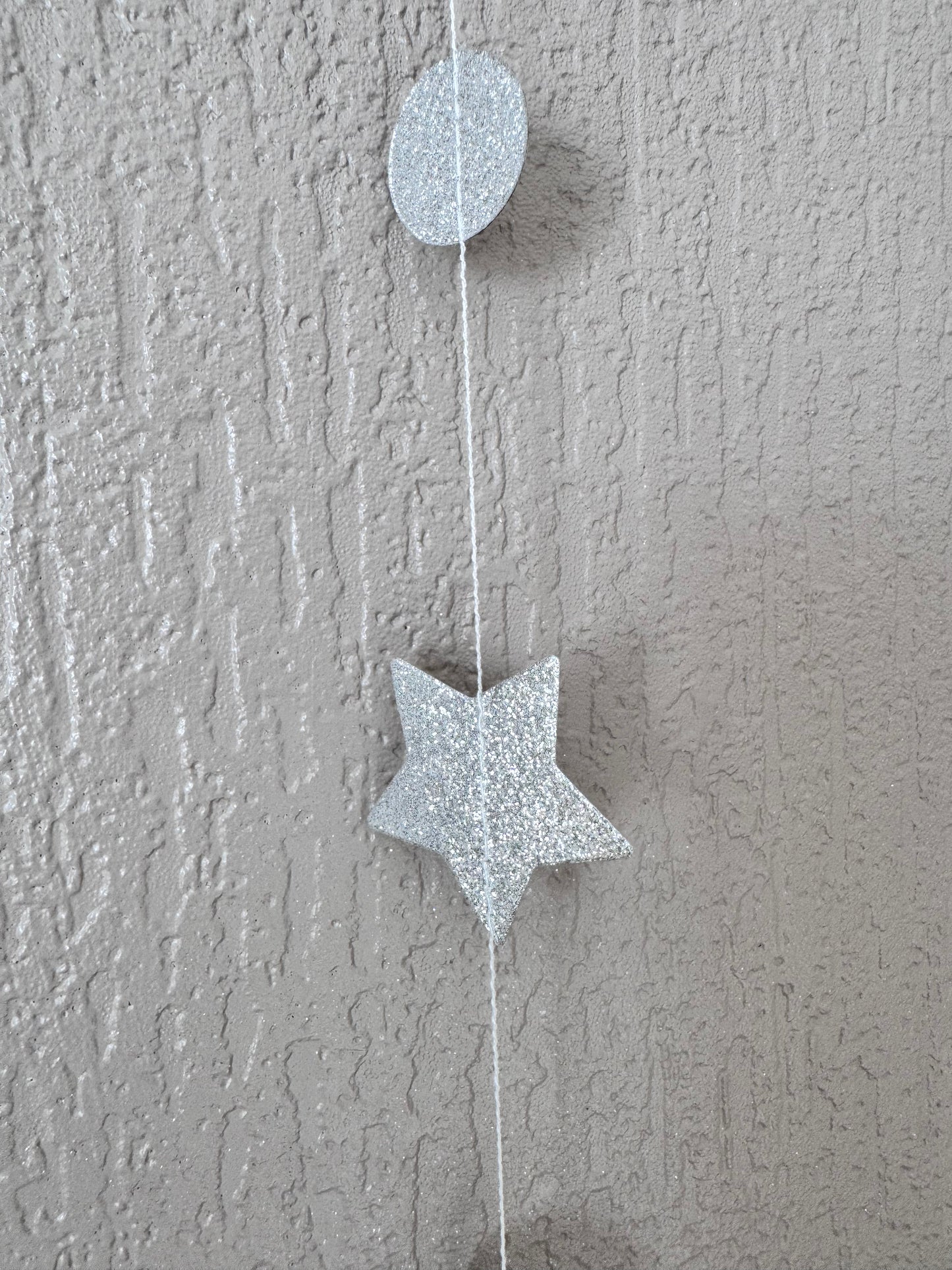 Silver Glitter String Decoration